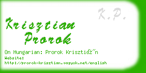 krisztian prorok business card